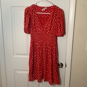 Madewell red summer floral dress
